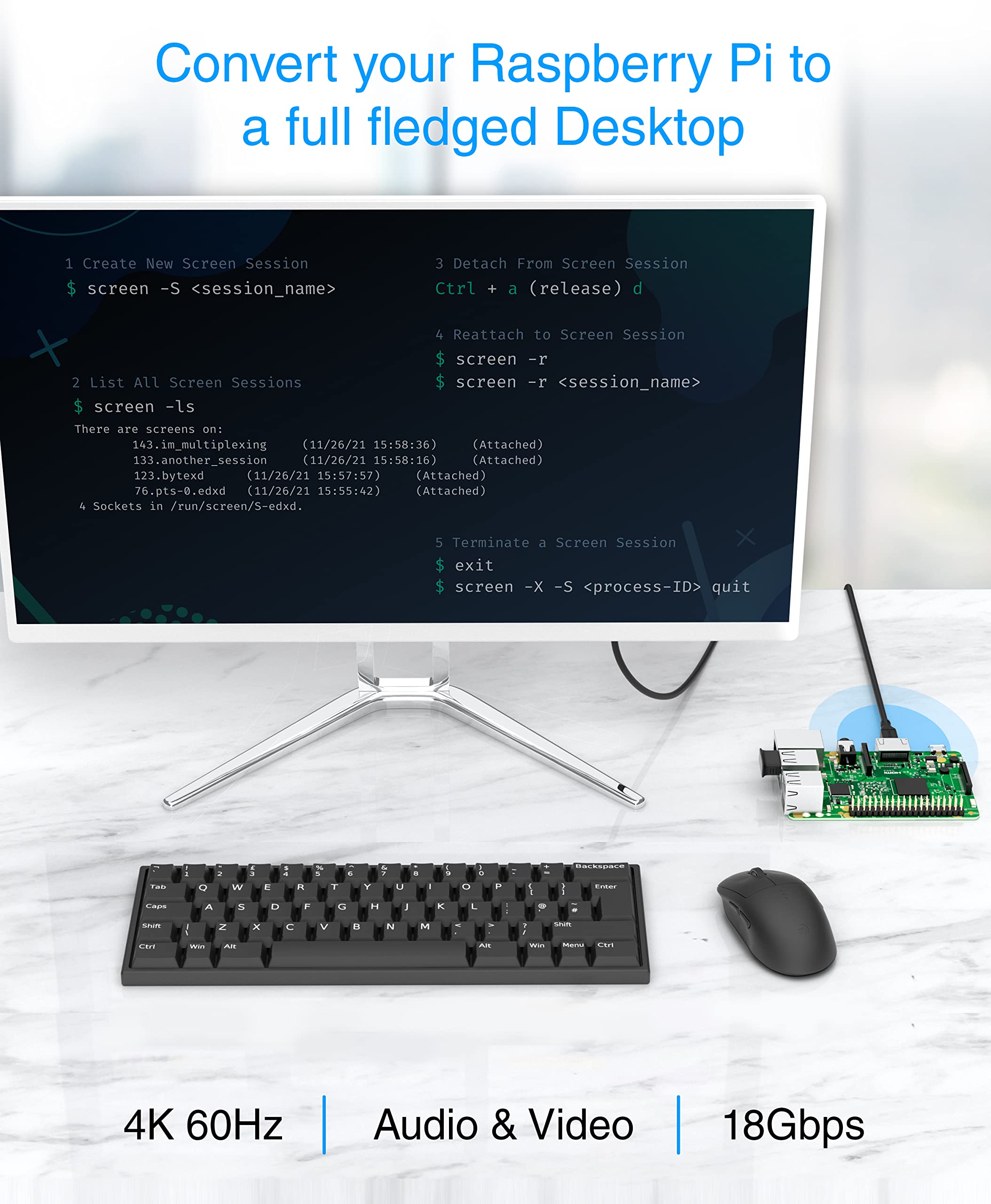 Bluerigger Micro Hdmi To Hdmi Cable (15Ft, 4K 60Hz, Hdr, High Speed, Ethernet)   Compatible With Gopro Hero 7/6/5/4, Raspberry P